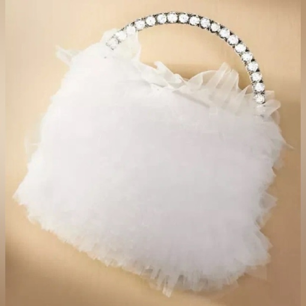 Jewel Badgley Mischka Jazzie Chiffon Ruffle Pouch Clutch
